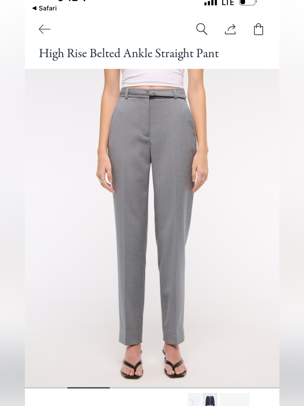 Abercrombie & Fitch Curve Love High Rise Belted Ankle Straight Pants